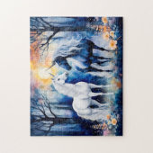 Twee eenhoorns samen onder de sterrenhemel legpuzzel (Verticaal)