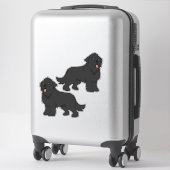 Twee effen zwarte Newfoundlanders Sticker (Koffer)