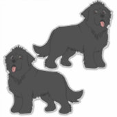 Twee effen zwarte Newfoundlanders Sticker (Voorkant)
