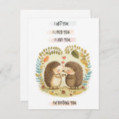 Twee egel die ik hou van je Kaart (Voorkant / Achterkant)