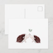 Twee egel onder de mistletoe briefkaart (Voorkant / Achterkant)