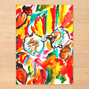 Twee egels spelen de herfst. acryl uitnodigingen