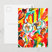 Twee egels spelen de herfst. briefkaart (Voorkant / Achterkant)