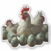 Twee eieren met dooier vloeibaar sticker (Voorkant)