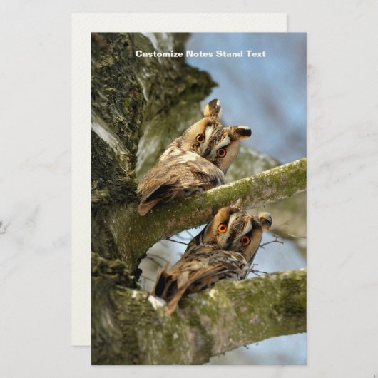 Twee Eigenaars in de Bossen, vogels, wilde dieren Briefpapier (Voorkant / Achterkant)