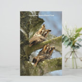 Twee Eigenaars in de Bossen, vogels, wilde dieren Briefpapier (Staand voorkant)