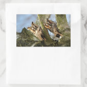 Twee Eigenaars in de Bossen, vogels, wilde dieren, Rechthoekige Sticker (Tas)