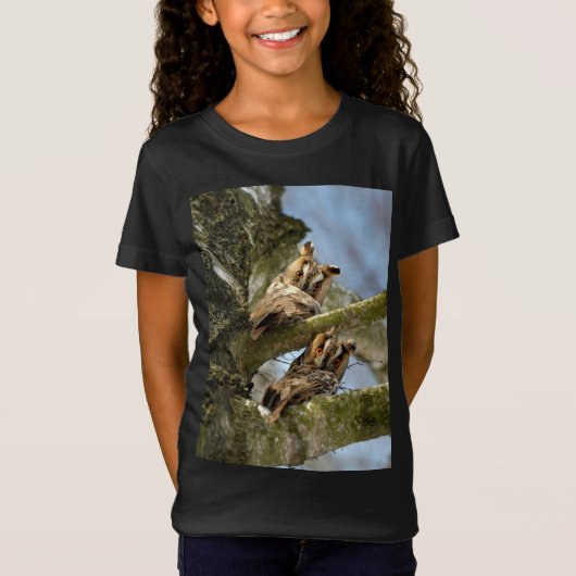 Twee Eigenaars in de Bossen, vogels, wilde dieren T-shirt (Voorkant)