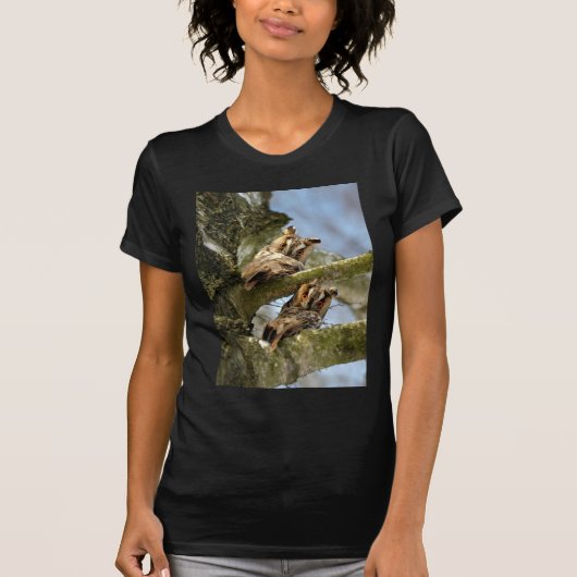 Twee Eigenaars in de Bossen, vogels, wilde dieren T-shirt (Voorkant)