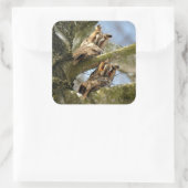 Twee Eigenaars in de Bossen, vogels, wilde dieren  Vierkante Sticker (Tas)
