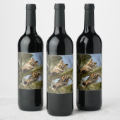 Twee Eigenaars in de Bossen, vogels, wilde dieren Wijn Etiket (Flessen)