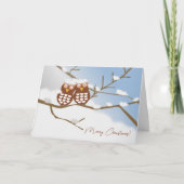 Twee eigenaars kletsen kerstkaartje feestdag bedankkaart (Voorkant)