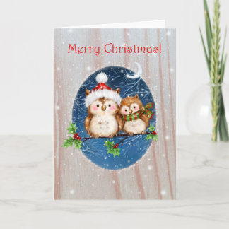 Twee Eigenaars op Branch, prettige kerst Kaart