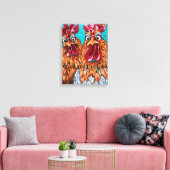 Twee eigenzinnige hanen canvas afdruk (Insitu (Woonkamer))