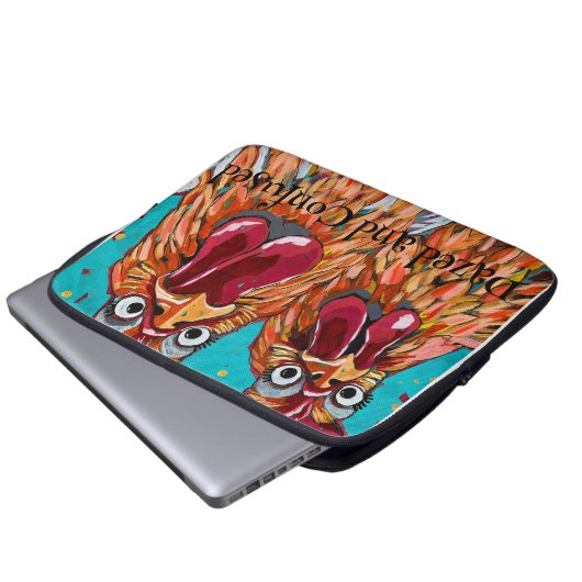Twee eigenzinnige hanen laptop sleeve (Voorkant onderkant)