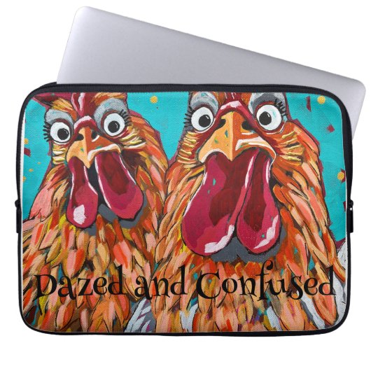 Twee eigenzinnige hanen laptop sleeve (Voorkant)