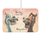 Twee eigenzinnige paard grap zwart roze luchtverfrisser (Voorkant)