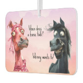 Twee eigenzinnige paard grap zwart roze luchtverfrisser (Links)