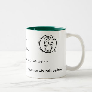 Twee Eind met een Gemeenschappelijke Verbinding Tweekleurige Koffiemok
