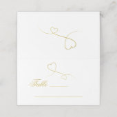 Twee Elegant Gold Hearts | Aangepaste bruiloft Plaatskaartje (Buitenkant ongevouwen)