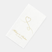 Twee Elegant Gold Hearts | Aangepaste bruiloft Servet (Hoek)