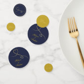 Twee Elegant Gold Hearts | Blauw en gouden bruilof Confetti (Groep)