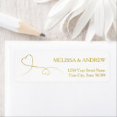 Twee Elegant Gold Hearts Etiket (Insitu)