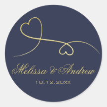 Twee Elegant Gold Hearts-gepersonaliseerde blauwe 