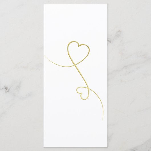 Twee Elegant Gold Hearts | Menu Weddenschappen (Achterkant)