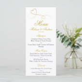 Twee Elegant Gold Hearts | Menu Weddenschappen (Staand voorkant)