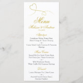 Twee Elegant Gold Hearts | Menu Weddenschappen (Voorkant)