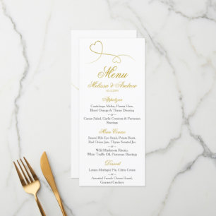 Twee Elegant Gold Hearts   Menu Weddenschappen