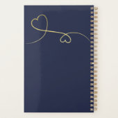 Twee Elegant Gold Hearts | Navy Blue Wedding Planner (Achterkant)