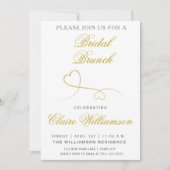 Twee Elegant Gold Hearts | Uitnodiging van Bridal  (Voorkant)