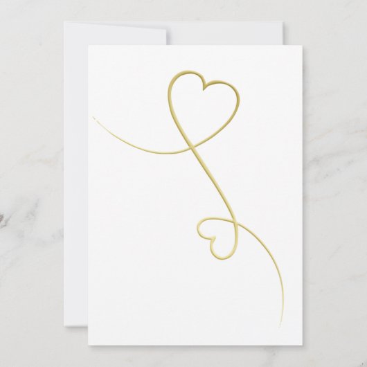 Twee Elegant Gold Hearts | Uitnodiging van Bridal (Achterkant)
