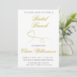 Twee Elegant Gold Hearts | Uitnodiging van Bridal