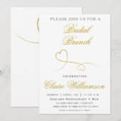 Twee Elegant Gold Hearts | Uitnodiging van Bridal  (Voorkant / Achterkant)