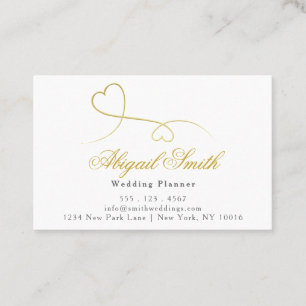 Twee Elegant Gold Hearts Visitekaartje