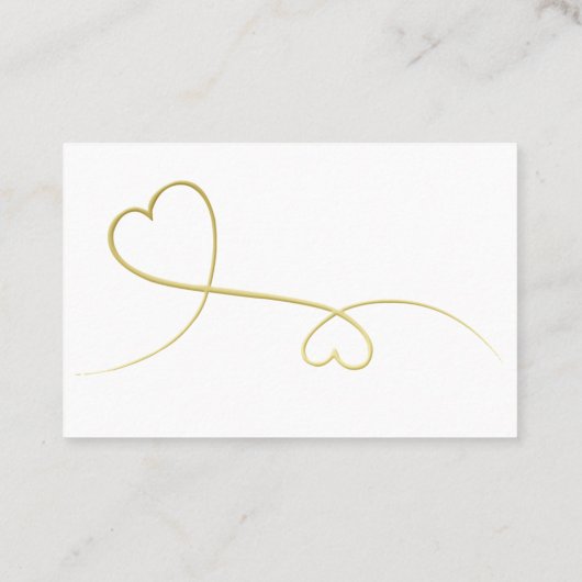 Twee Elegant Gold Hearts Visitekaartje (Achterkant)