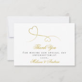 Twee Elegant Gold Hearts | Weddenschap Bedankkaart (Voorkant)