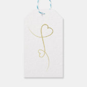 Twee Elegant Gold Hearts | Weddenschap "Bedankt" Cadeaulabel (Achterkant)