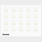 Twee Elegant Gold Hearts | Weddenschap "Bedankt" Ronde Sticker (Vel)