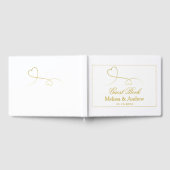 Twee Elegant Gold Hearts | Weddenschap Gastenboek (Volledig)