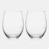 Twee Elegant Gold Hearts | Weddenschap Wijnglas Zonder Voet (Rechts)