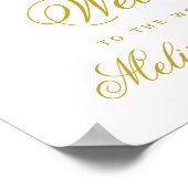 Twee Elegant Gold Hearts | Welkom bruiloft Poster (Hoek)