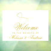 Twee Elegant Gold Hearts | Welkom bruiloft Raamsticker (Vel 3)