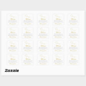 Twee Elegant Gold Hearts | Welkom bruiloft Vierkante Sticker (Vel)