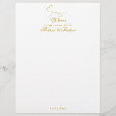 Twee Elegant Gold Hearts | Welkomstbrief bruiloft (Voorkant)