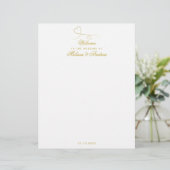 Twee Elegant Gold Hearts | Welkomstbrief bruiloft (Staand voorkant)
