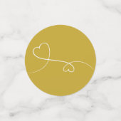 Twee Elegant Gold Hearts | Witte en gouden bruilof Confetti (Kleine voorkant)
